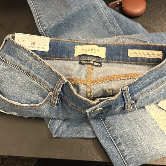 PACSUN HIGH RISE DISTRESSED RAW HEM ANKLE JEGGINGS SZ 26 EVERYDAY SCHOOL - Picture 10 of 10